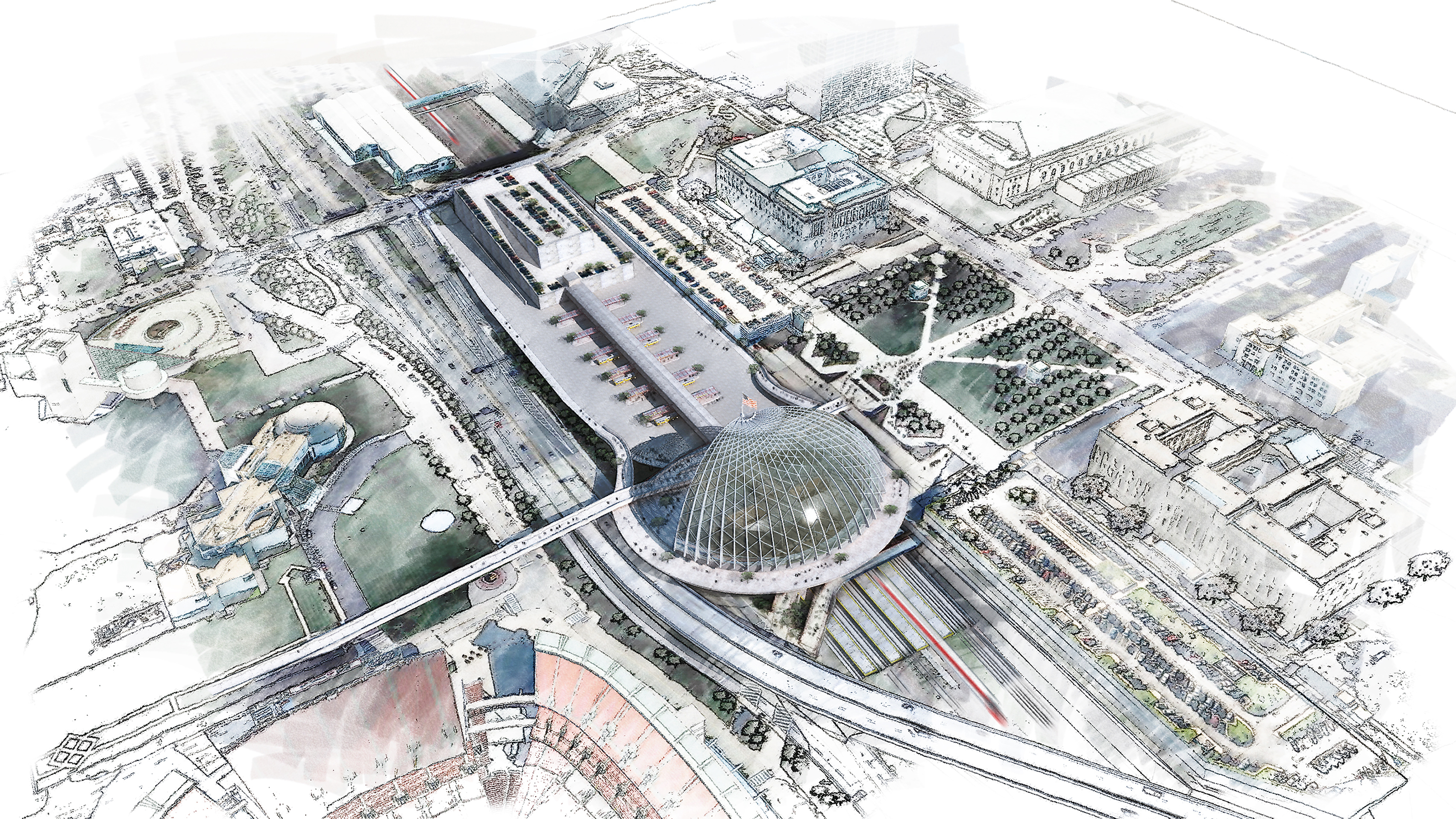 Architectural rendering used for presentation work