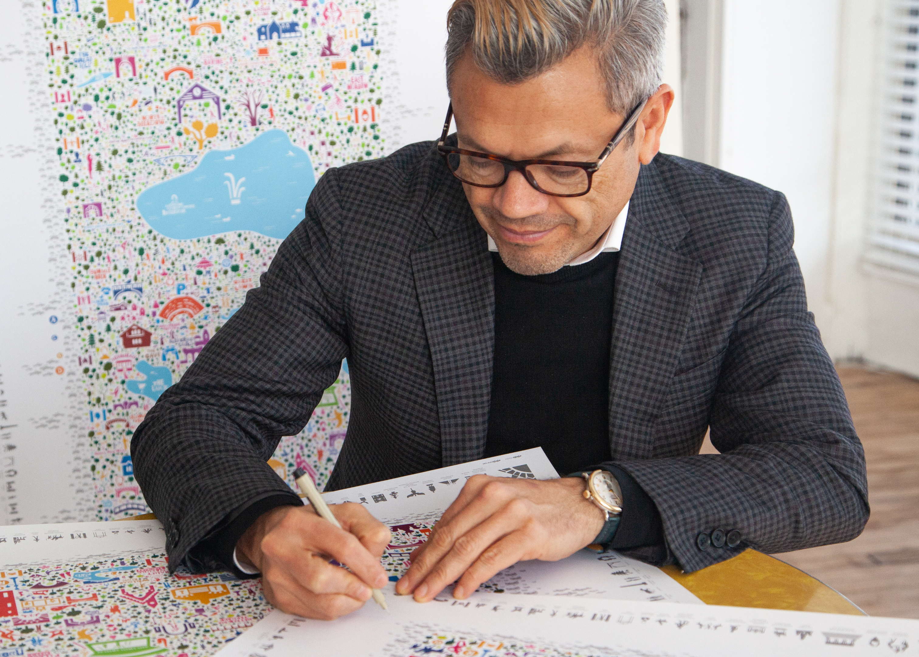 Graphic designer working in a studio